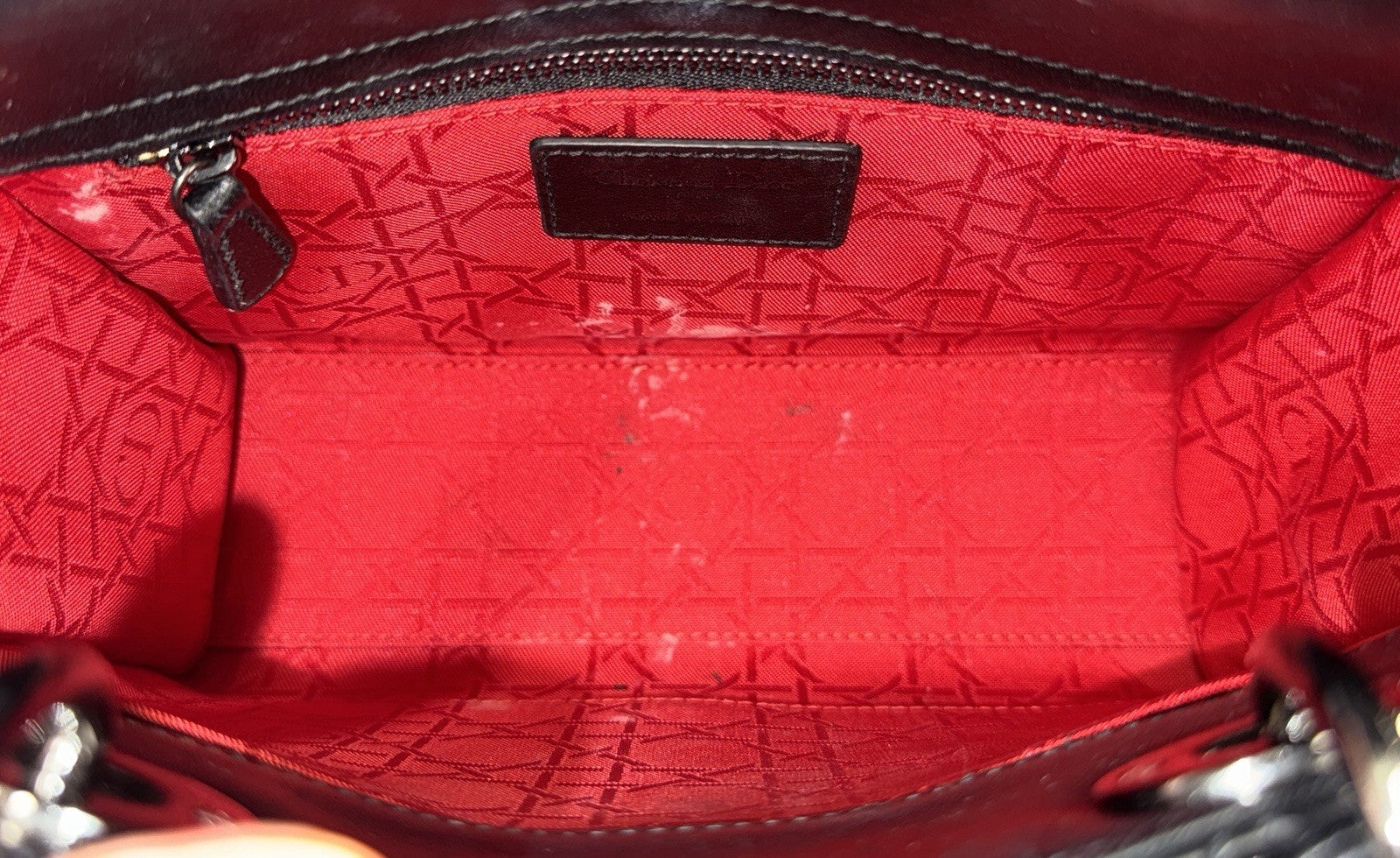 Kleine Lady Dior Small Schwarz Leder & Ruthenium HW All Black Umhängetasche