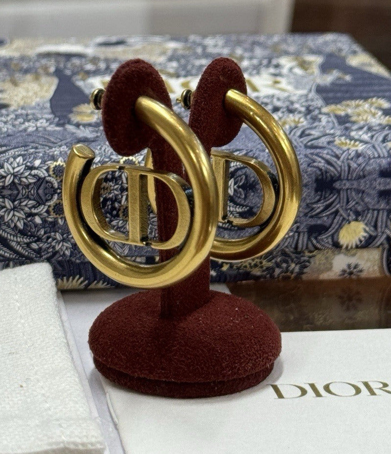 Dior Creolen, Ohrringe CD Montaigne Gold E1285, Christian Dior Hoop Earrings