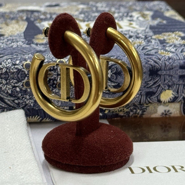 Dior Creolen, Ohrringe CD Montaigne Gold E1285, Christian Dior Hoop Earrings