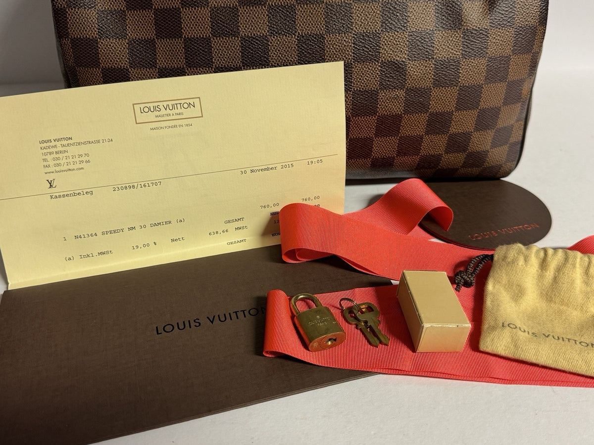 Louis Vuitton Speedy 30 Damier Ebene 2015 TOP mit original Rechnung