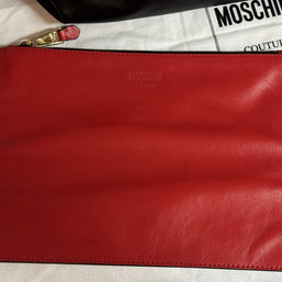 Moschino Rider Shopper XL Tote Bag + Pochette Fantasy Print Black Gold 2023