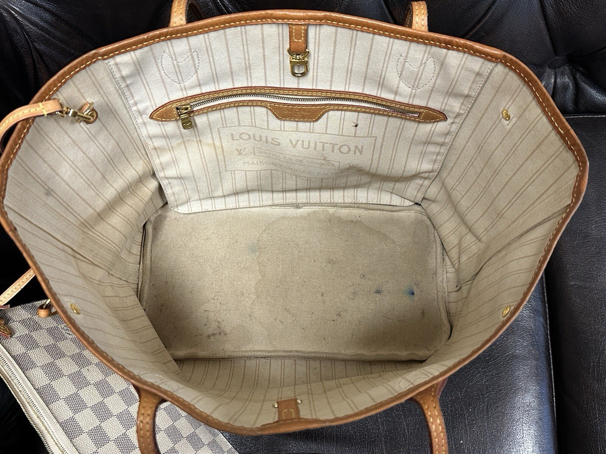 Louis Vuitton Neverfull MM + Pochette Damier Azur 2019 Shopper