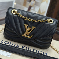 Louis Vuitton New Wave Chain PM Umhängetasche Leder Schwarz Gold M20687