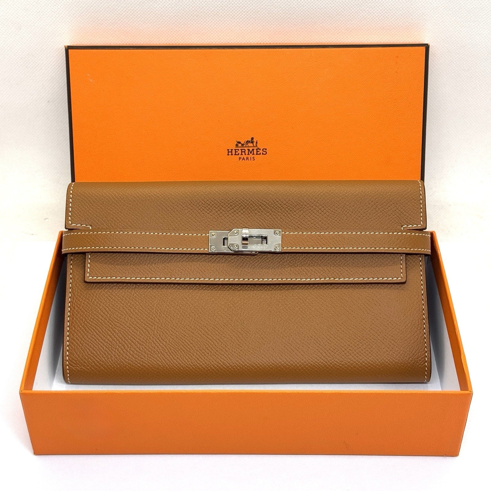 Hermes Kelly To Go Wallet Long Epsom Gold Braun Palladium Portemonnaie 2018