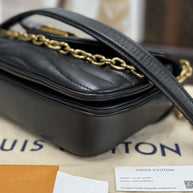 Louis Vuitton New Wave Chain PM Umhängetasche Leder Schwarz Gold M20687