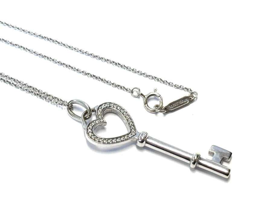 Tiffany & Co. Keys Herz Schlüssel großer Anhänger Weißgold + Orig. Kette