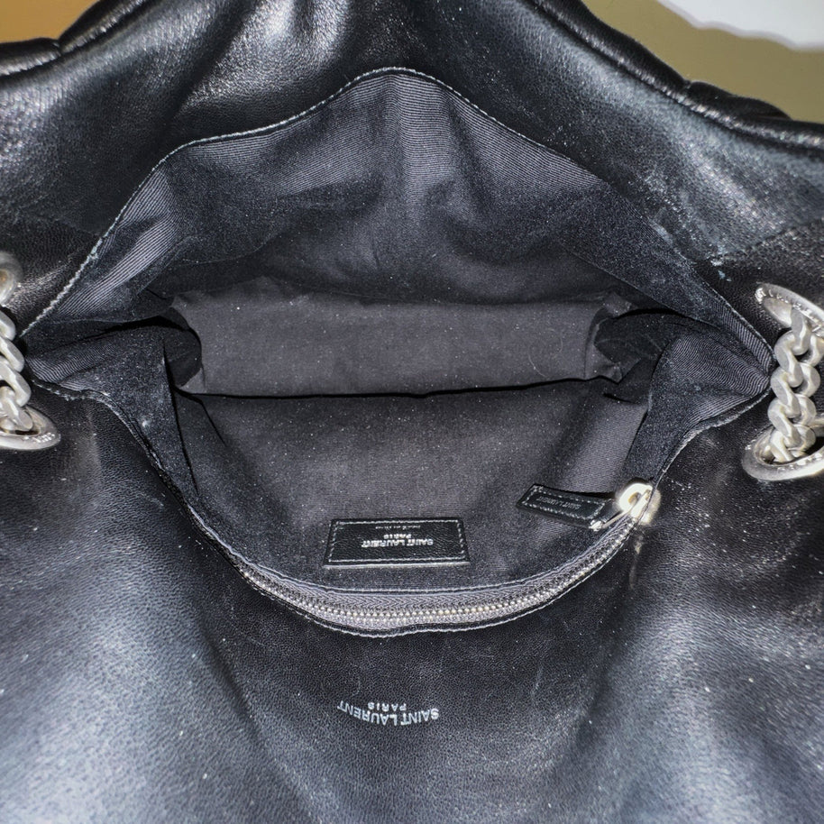 Saint Laurent Schultertasche Puffer Loulou Medium Schwarz Top Zustand