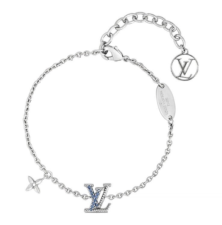 Louis Vuitton M0941A Iconic Aquamarine Armband Palladium Charm Bracelet