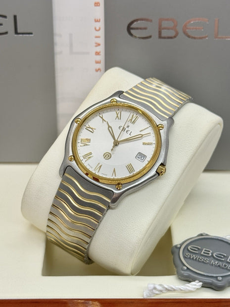 Ebel Wave Classic Herren XL 37mm Stahl/Gold 18K Ref. 1187151 wie NEU