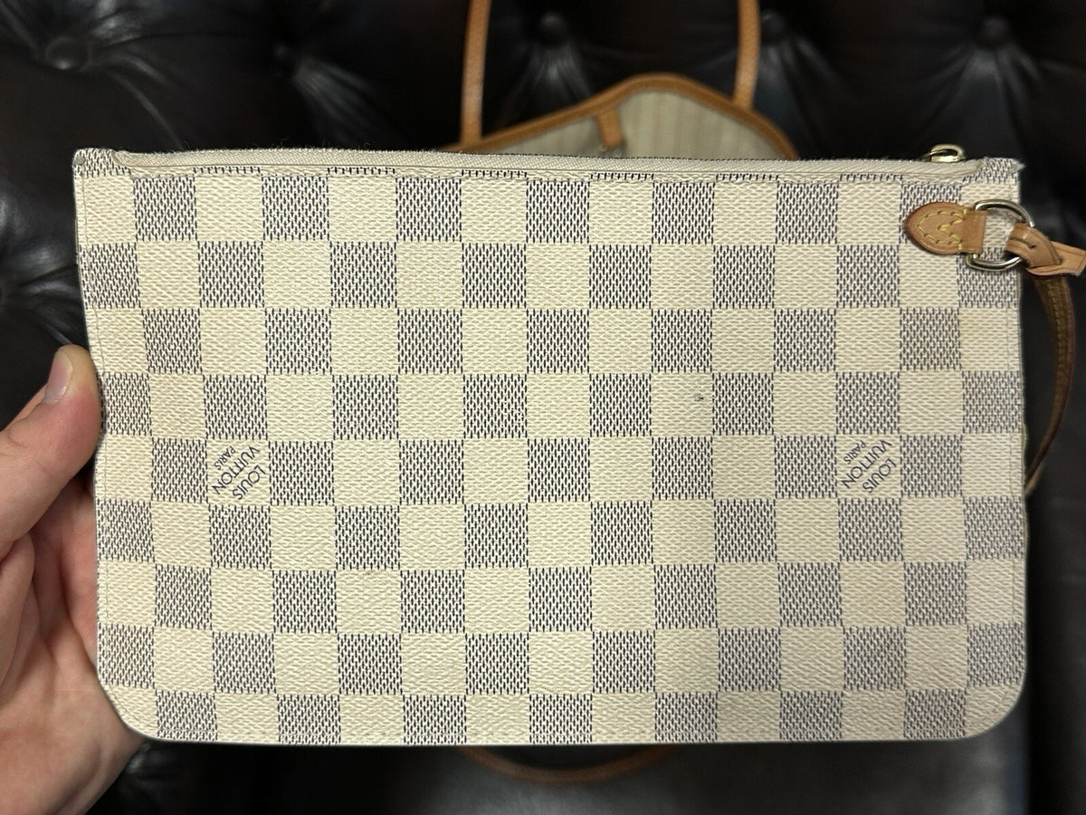 Louis Vuitton Neverfull MM + Pochette Damier Azur 2019 Shopper