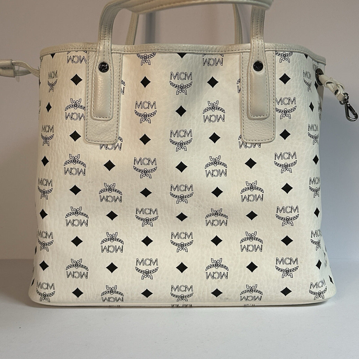 MCM REVERSIBLE LIZ SHOPPER IN VISETOS - SHOPPING BAG - WHITE