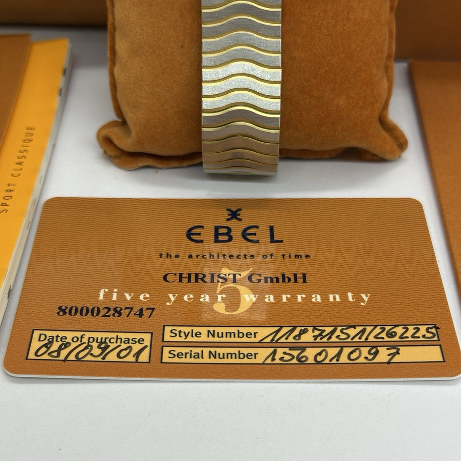 Ebel Wave Classic Herren XL 37mm Stahl/Gold 18K Ref. 1187151 wie NEU