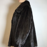 Moderne Nerzjacke dunkelbraun Sonderanfertigung vom Kürschner Gr. 36/38 Damen