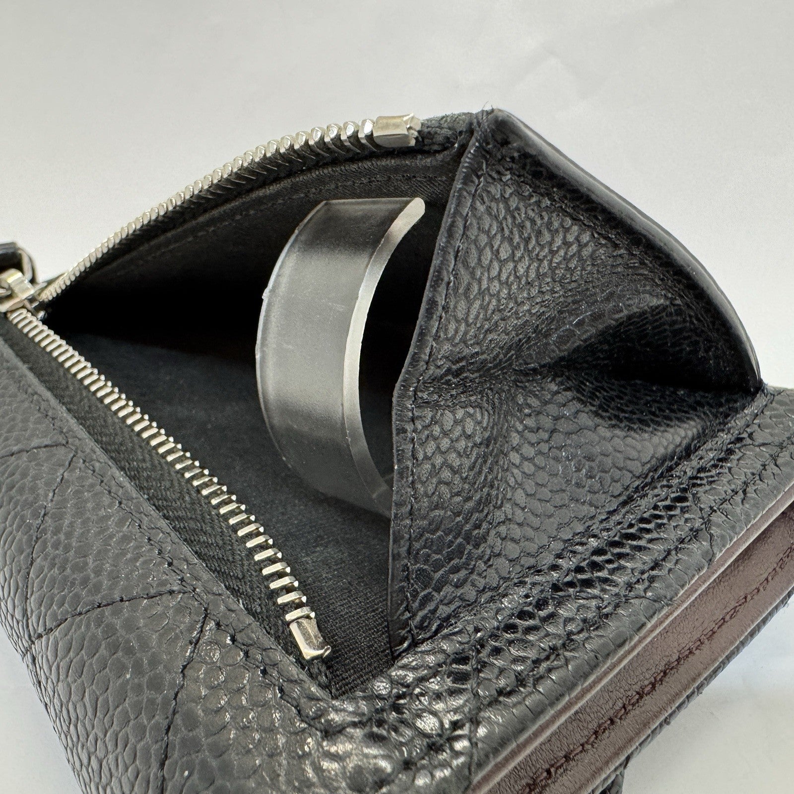 Chanel Trifold Flap Wallet Portemonnaie Caviar Leder Schwarz & Silber 2021