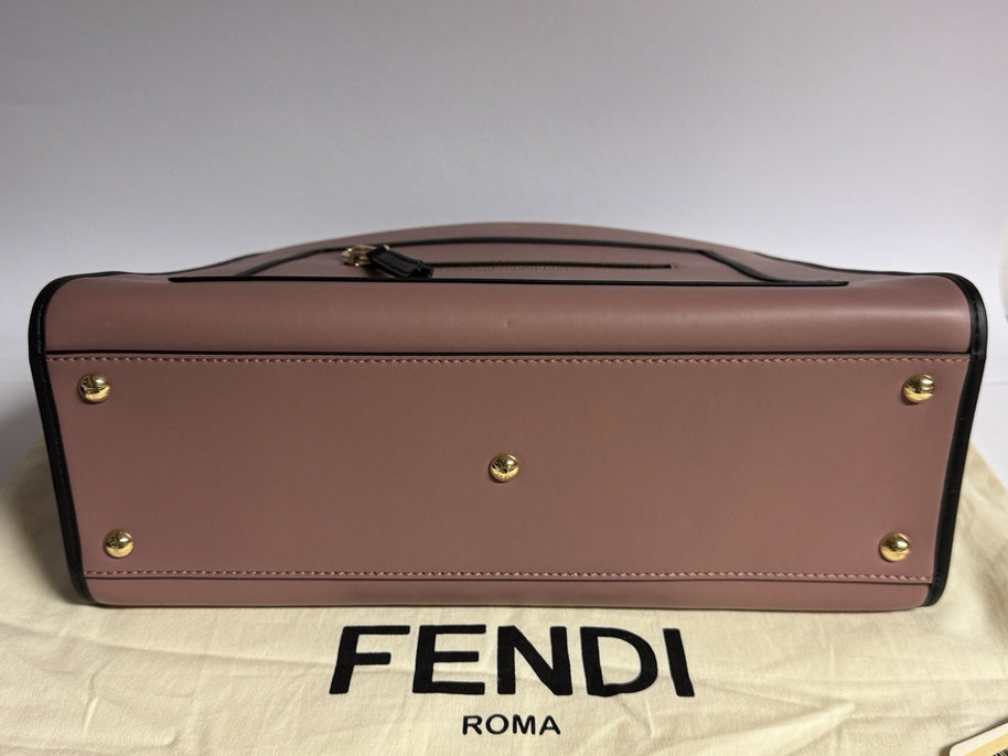 Fendi Runaway Handtasche Medium Bicolor Rose & Schwarz Leder Tote Bag