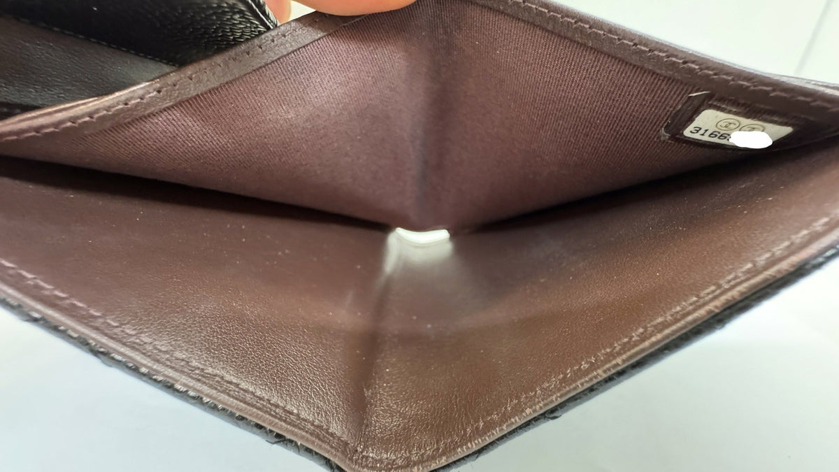 Chanel Trifold Flap Wallet Portemonnaie Caviar Leder Schwarz & Silber 2021