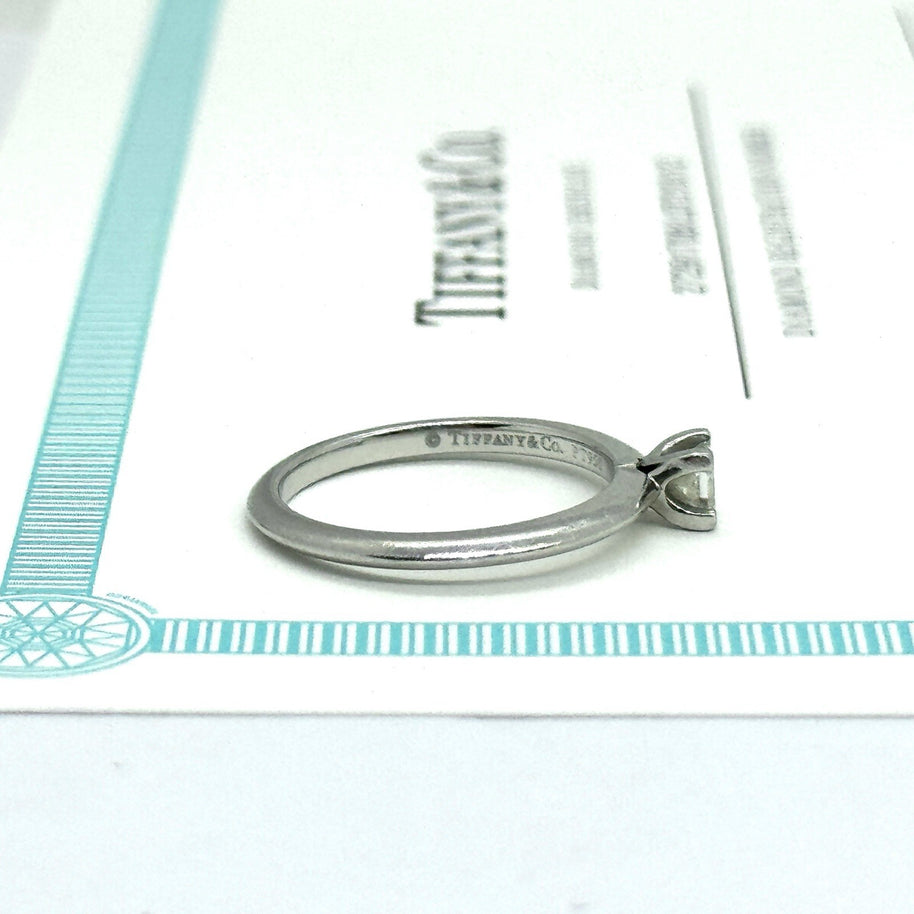 Tiffany & Co. Verlobungsring Platin Square Brillant 0.19 CT mit Orig. Zertifikat
