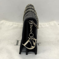 Dior Lady Pouch Clutch Umhängetasche Abend Täschchen Lammleder Schwarz