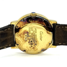 Cartier Ronde Medium 32mm Ref. 18001 Quarz Damenuhr Edelstahl Goldplattiert