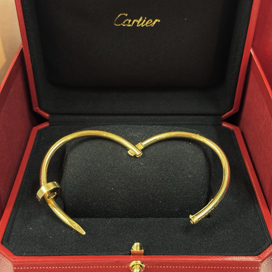 CARTIER JUSTE UN CLOU ARMREIF, ARMBAND, KLASSISCHES MODELL GELBGOLD GR. 15 2023