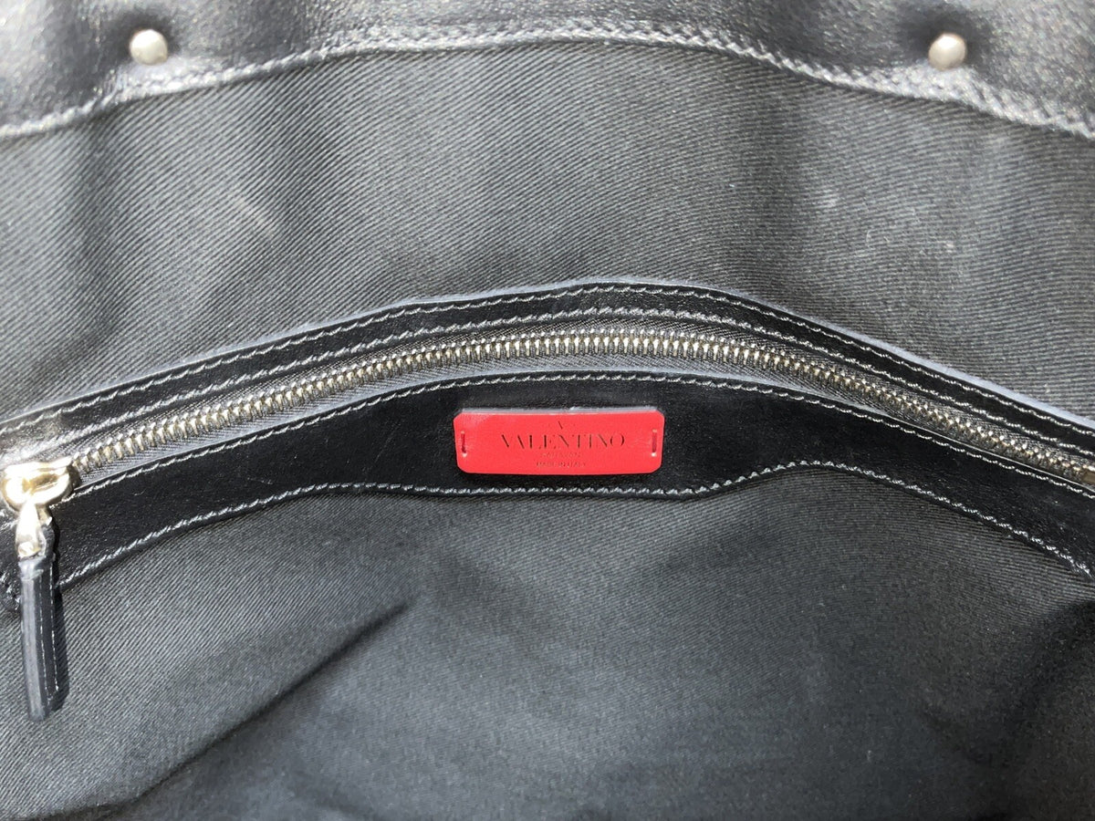 Valentino Garavani Rockstud Double Handle Bag Schwarz Damen Handtasche Shopper