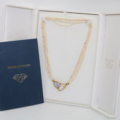 Perlencollier 585er Goldverschluss mit Süßwasserperlen & 11 Brillanten 0,10CT