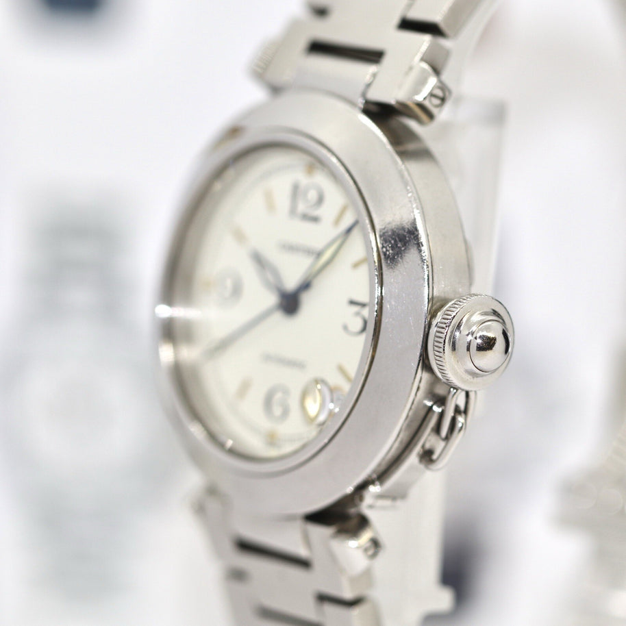 Cartier Pasha Date Automatic Stahl Medium 35mm Luxusuhr Fullset Ref. 2324