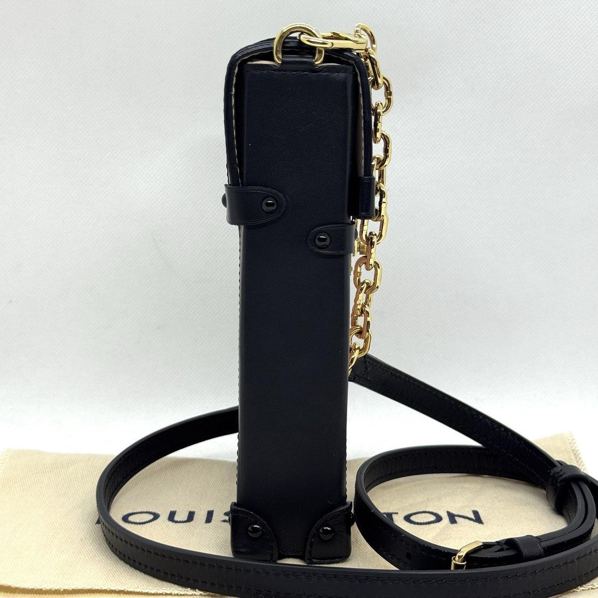 Louis Vuitton Pochette Trunk Vertical Schwarz & Rose Ballerine Epi Umhängetasche