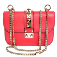 Valentino Garavani Glam Rock kleine Umhängetasche rosa/gold Rockstud