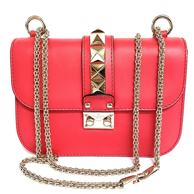 Valentino Garavani Glam Rock kleine Umhängetasche rosa/gold Rockstud