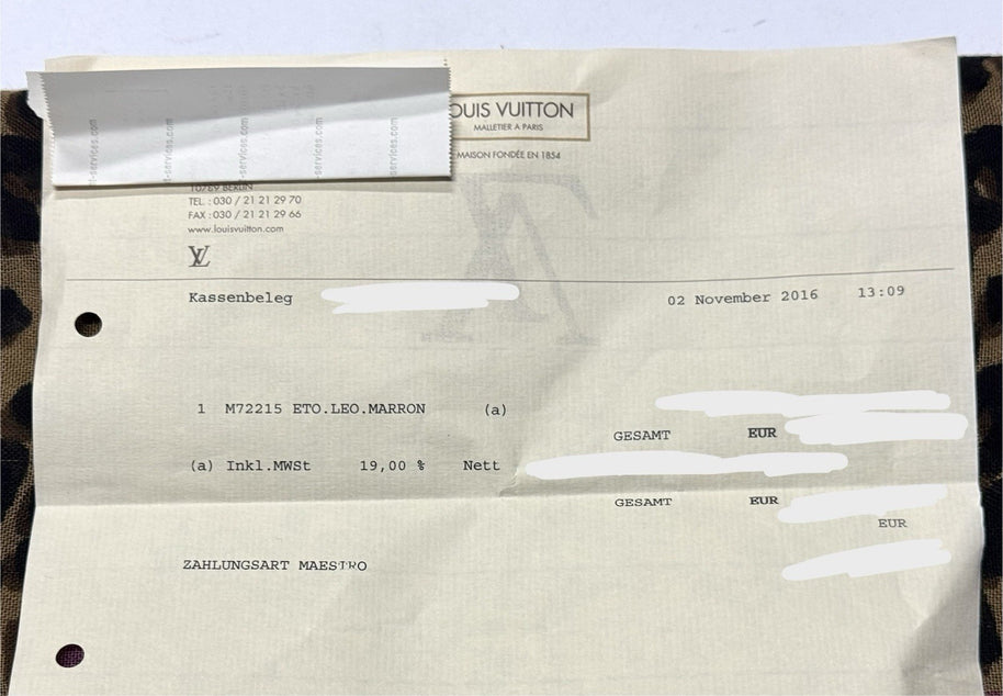 LOUIS VUITTON SCHAL LEOPARD BRAUN PINK KASCHMIR SEIDE TUCH M72215