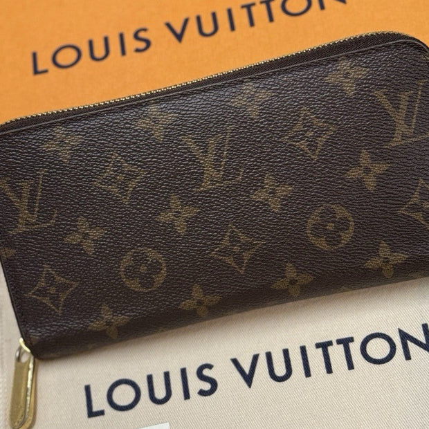 Louis Vuitton Zippy Wallet Monogram Canvas & Rose Ballerine Portemonnaie M41894