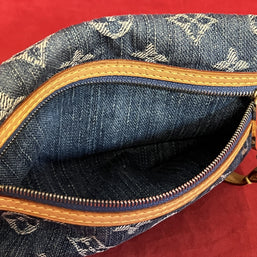 Louis Vuitton Pochette Accessoires Denim/Jeans Clutch Monogram 2006