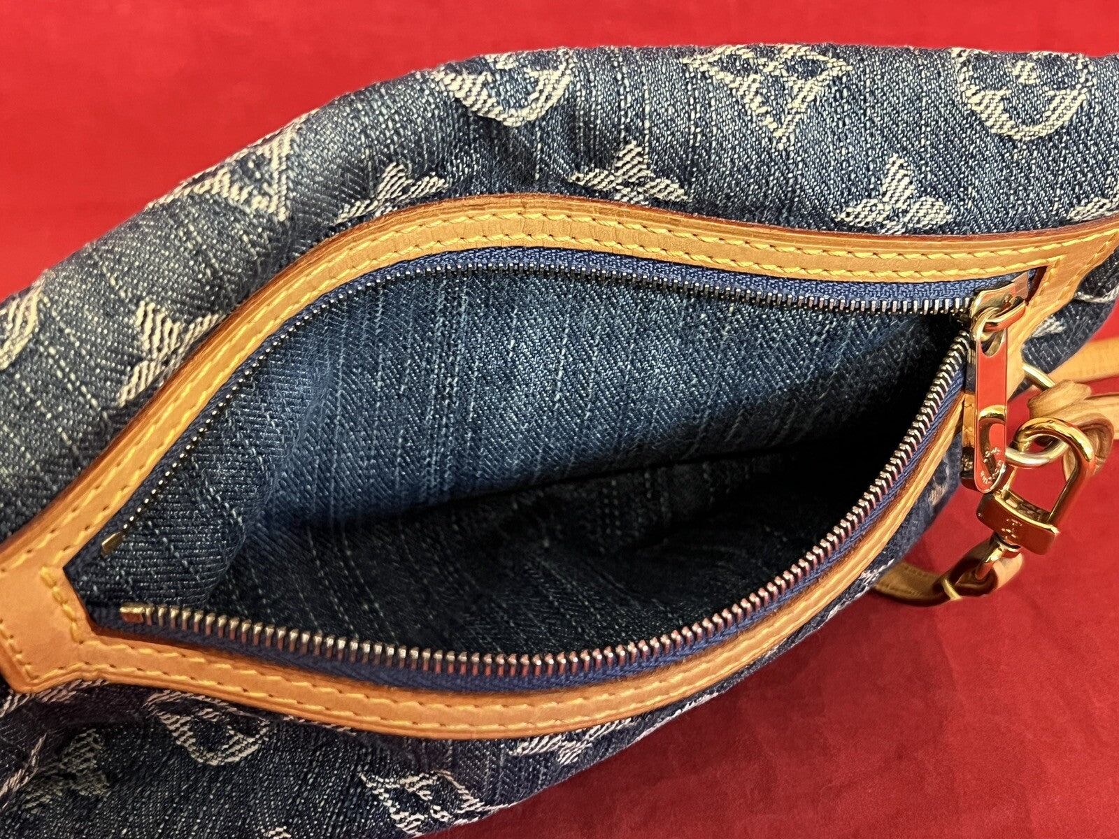 Louis Vuitton Pochette Accessoires Denim/Jeans Clutch Monogram 2006