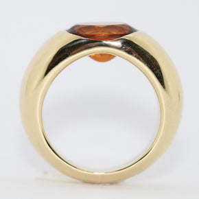 Massiver Wempe Ring mit großem Citrin im Facettenschliff 750er Gelbgold Gr. 51