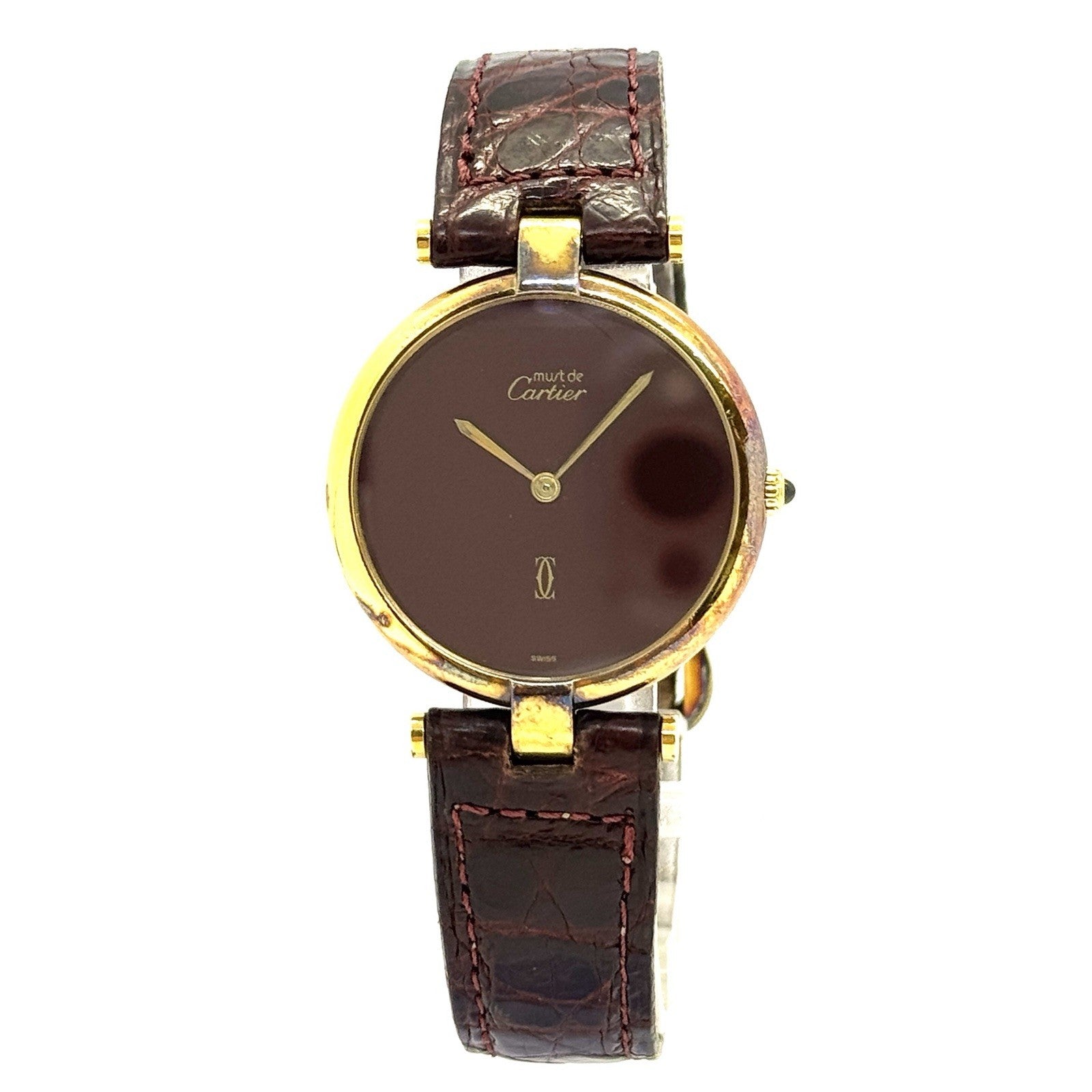 Cartier Vendome Medium 30mm Bordeaux Vermeil Must Damenuhr