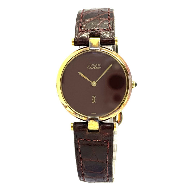 Cartier Vendome Medium 30mm Bordeaux Vermeil Must Damenuhr