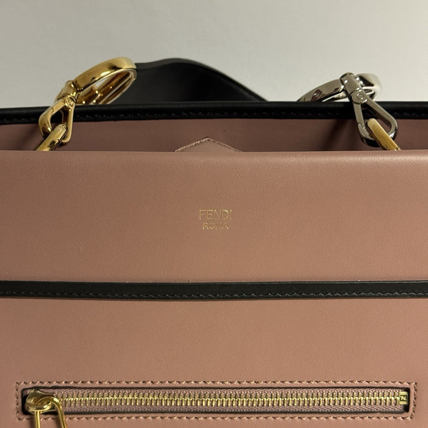Fendi Runaway Handtasche Medium Bicolor Rose & Schwarz Leder Tote Bag