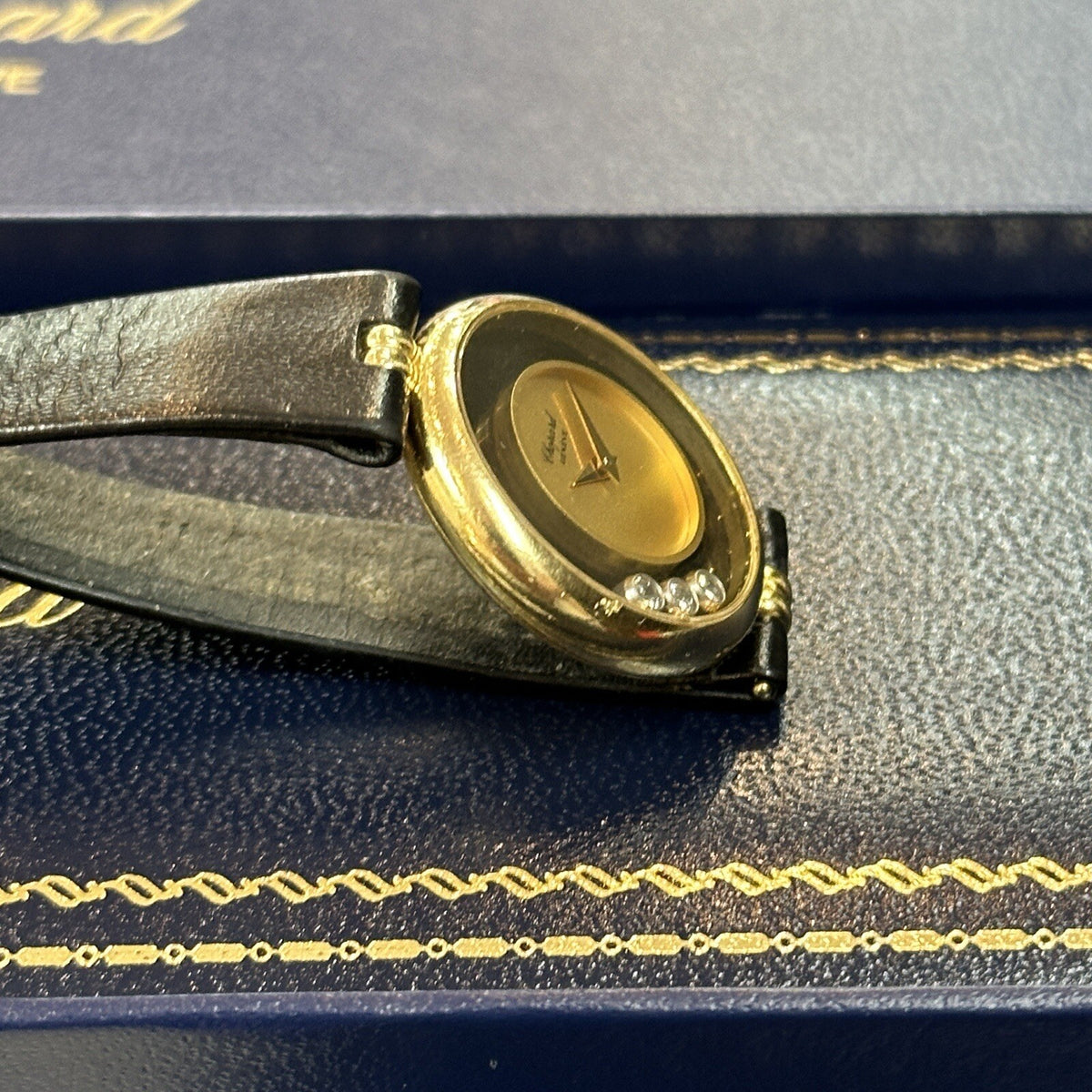 Chopard Happy Diamonds Damenuhr 18K/750er Gelbgold Fullset & Service