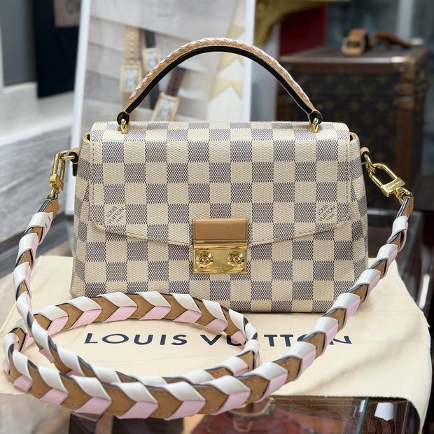 Louis Vuitton Croisette Damier Azur Rose Umhängetasche N50053