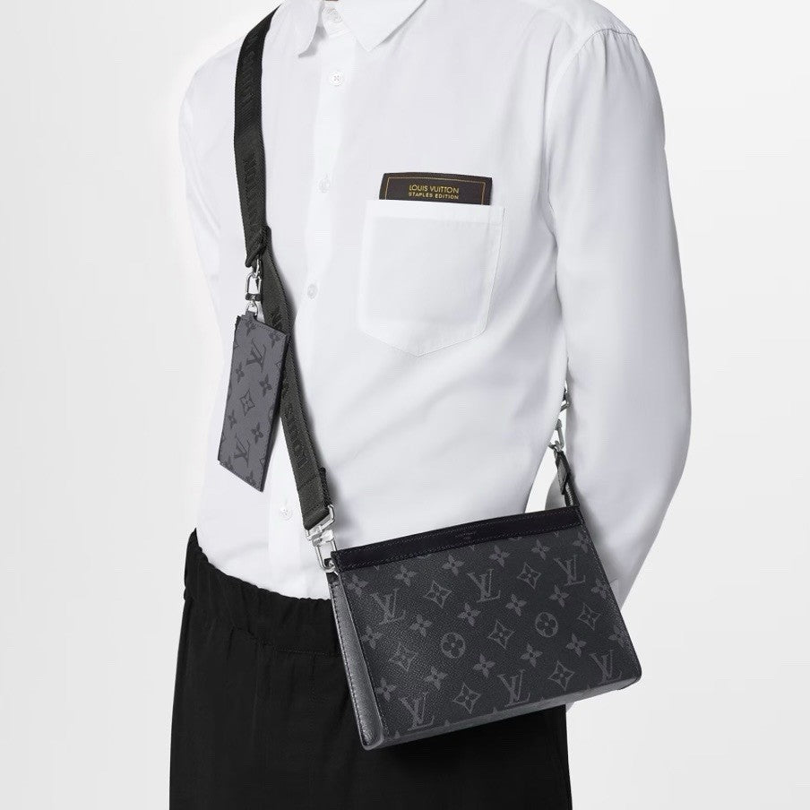 Louis Vuitton Gaston Wearable Geldbörse Umhängetasche M81124 Monogram Eclipse