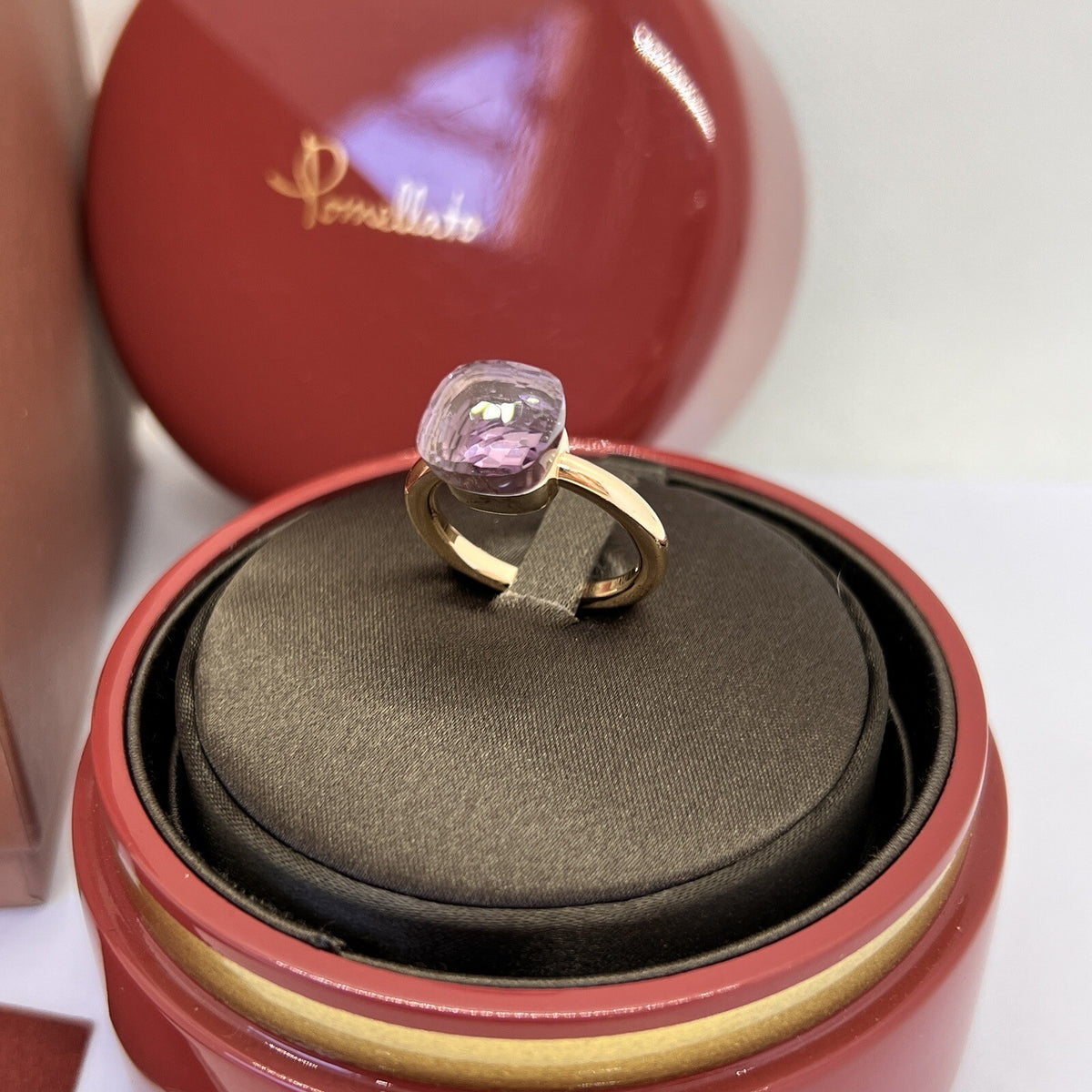 Pomellato Nudo Ring Gr. 52 Rose de France 750er Rosegold mit Amethyst