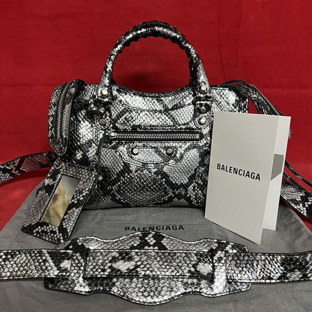 Balenciaga Neo Classic City kleine Damen Umhängetasche Python Leder