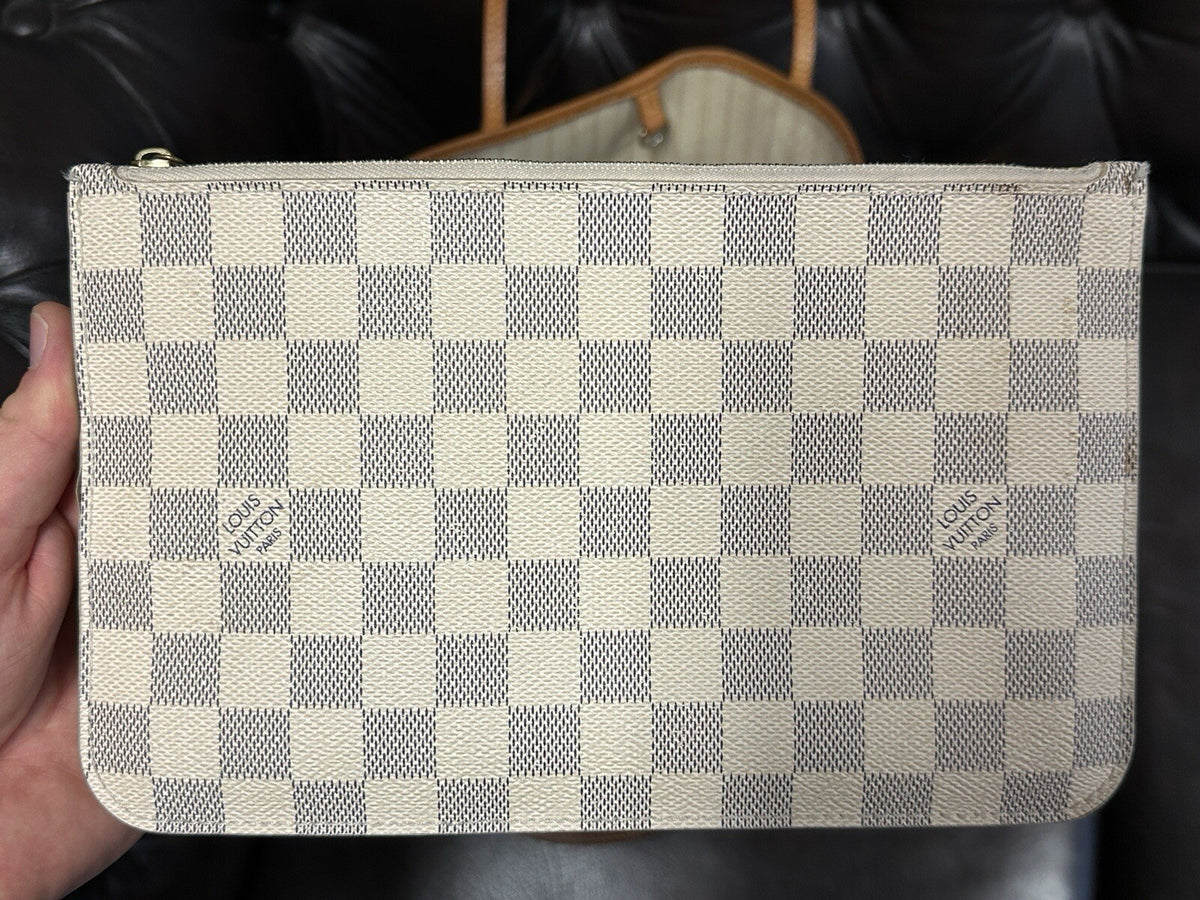 Louis Vuitton Neverfull MM + Pochette Damier Azur 2019 Shopper