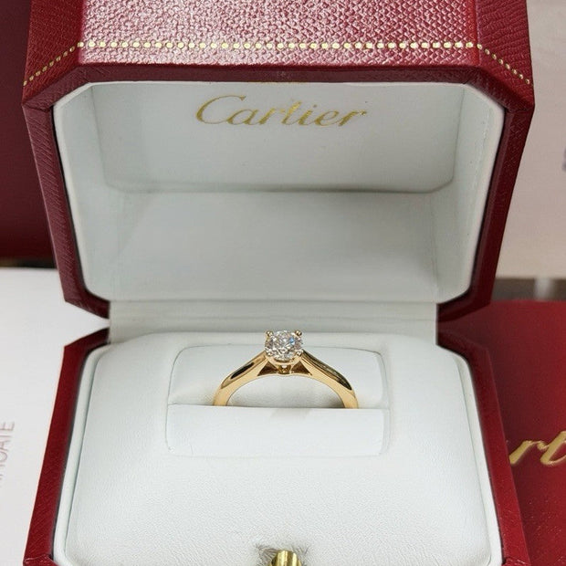 Cartier Solitaire Ring 1895 Roségold Gr. 52 0,53 Carat GIA Diamant VVS1 Brillant
