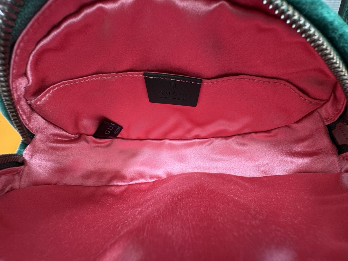 Gucci GG Marmont Gürteltasche Bumbag Samt Grün/Gold 476434