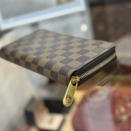 Louis Vuitton Zippy Geldbörse Portemonnaie Damier Ebene Canvas