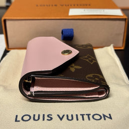 Louis Vuitton Zoé Geldbörse Portemonnaie Monogram & Rose Ballerine wie NEU