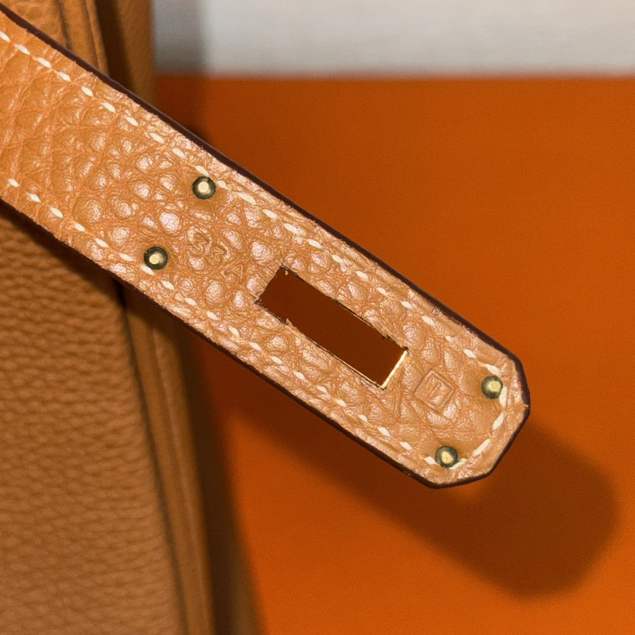 Hermes Birkin Bag 40 Veau Togo Leder Braun/Beige & Gold mit Orig. Rechnung!
