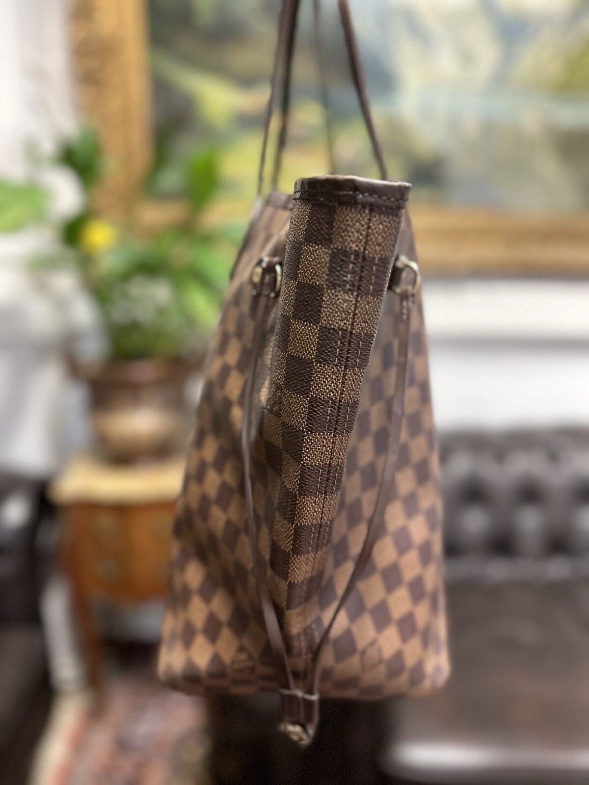 Louis Vuitton Neverfull GM Damier Ebene & Rot 2013 Shopper